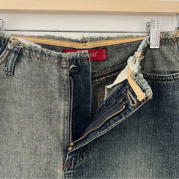 Vintage Junker Jeans Deconstructed Patchwork Denim Maxi Skirt Size Small - Picture 4 of 9